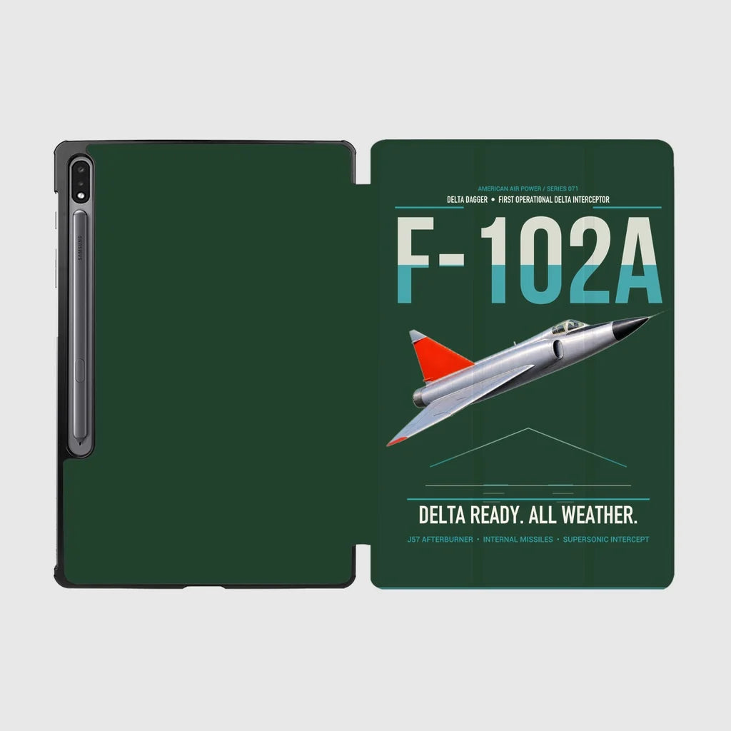 F-102A Delta Dagger design on dark green samsung tablet tablet case