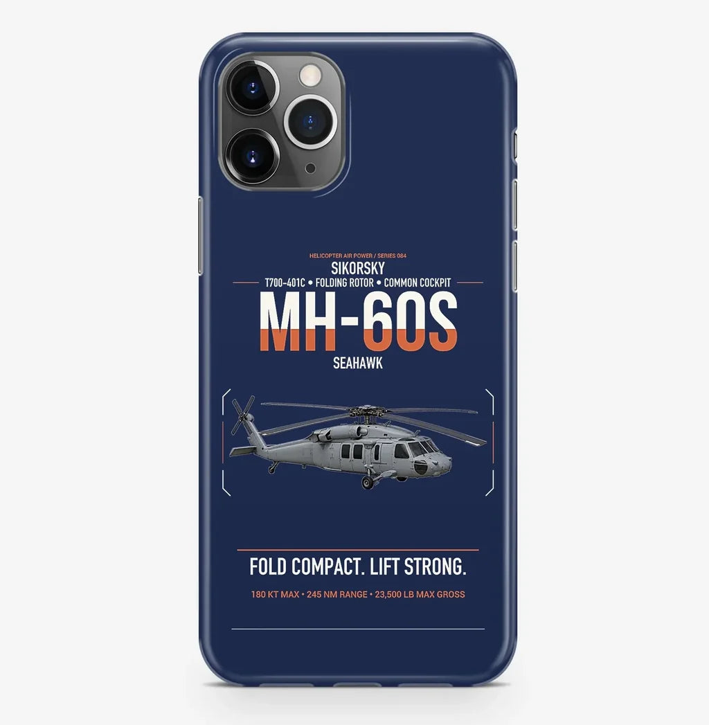 Sikorsky MH-60S Seahawk design on navy blue magsafe iphone case, for iPhone Pro Max
