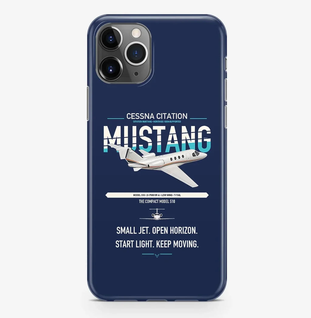 Cessna Citation Mustang design on navy blue magsafe iphone case, for iPhone Pro Max