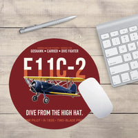 Thumbnail for F11C-2 Goshawk Dive from the High Hat design on dark red round mouse pad