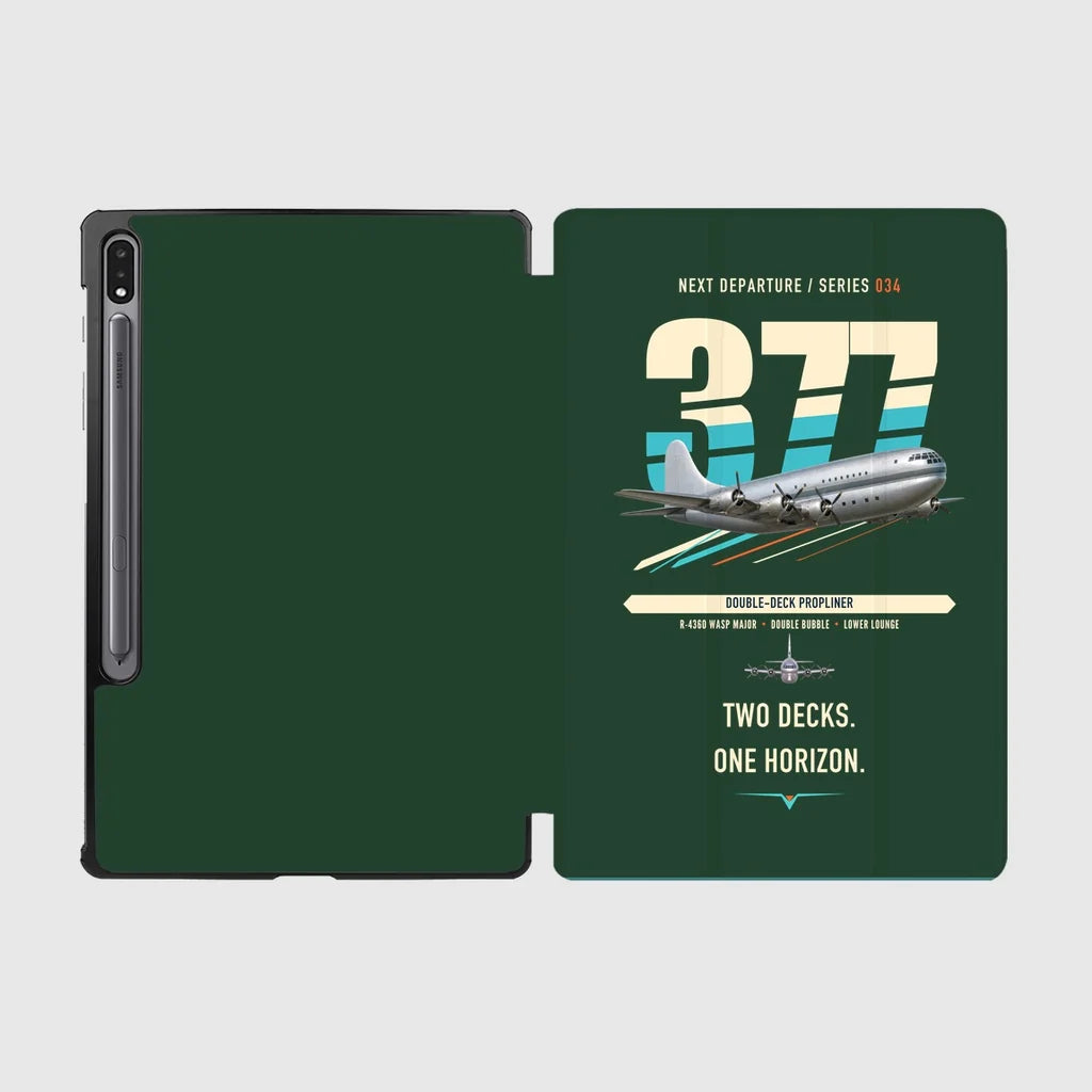Boeing 377 Stratocruiser design on dark green samsung tablet tablet case