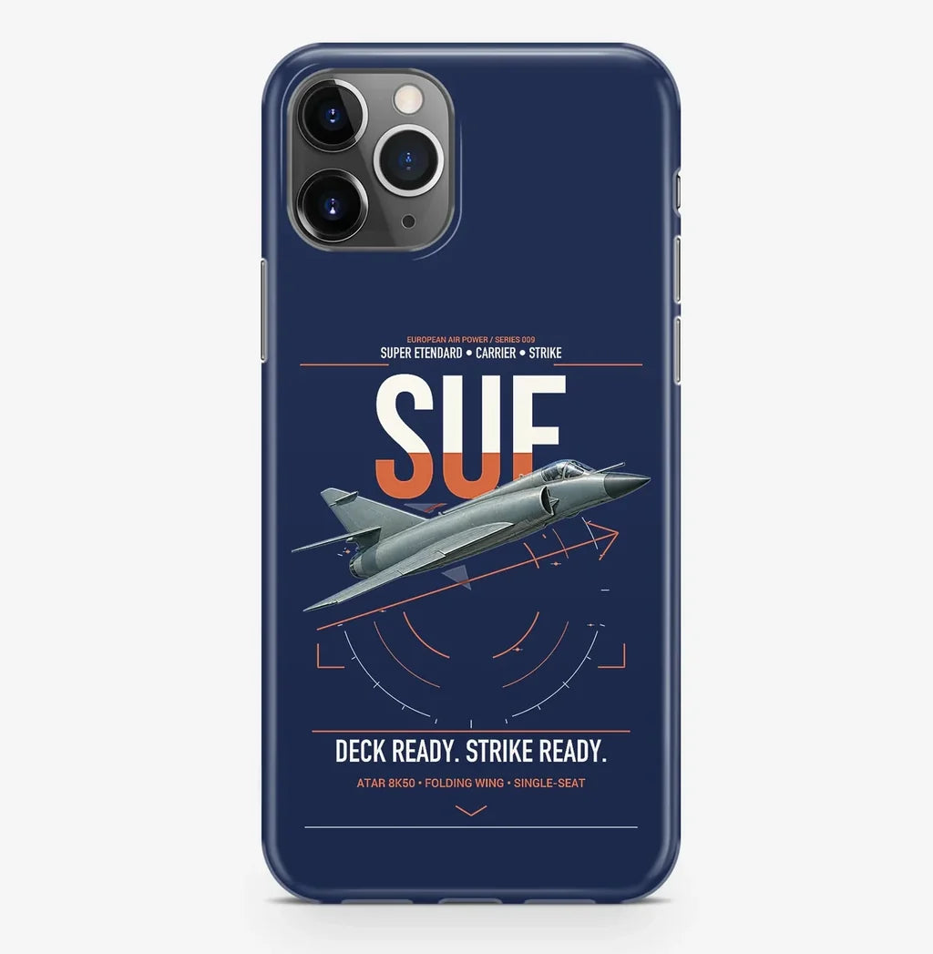 Dassault Super Étendard design on navy blue magsafe iphone case, for iPhone Pro Max