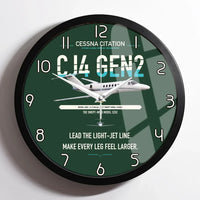 Thumbnail for Cessna Citation CJ4 Gen2 design on dark green framed wall clock