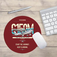Thumbnail for Cessna 150M design on dark red round mouse pad