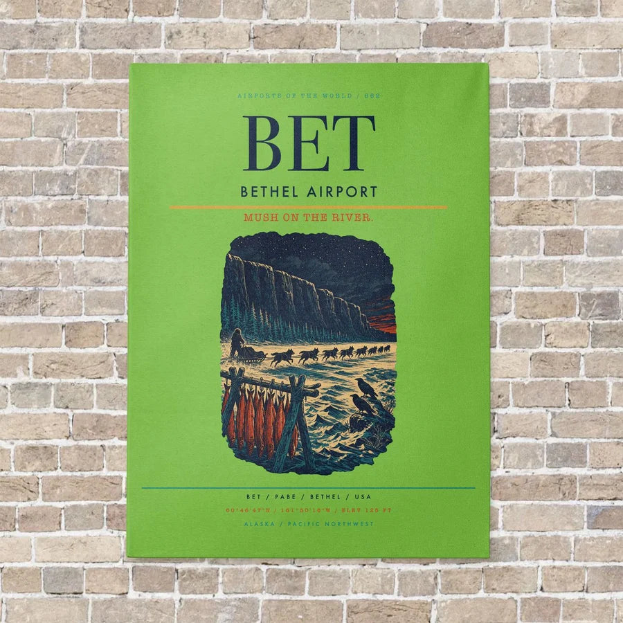 Bethel Airport BET - Canvas No Frame - Light Green