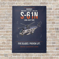 Thumbnail for Sikorsky S-61N vertical canvas print - no frame - navy blue background