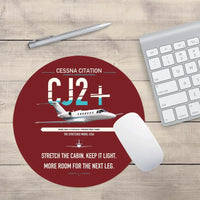Thumbnail for Cessna Citation CJ2+ design on dark red round mouse pad