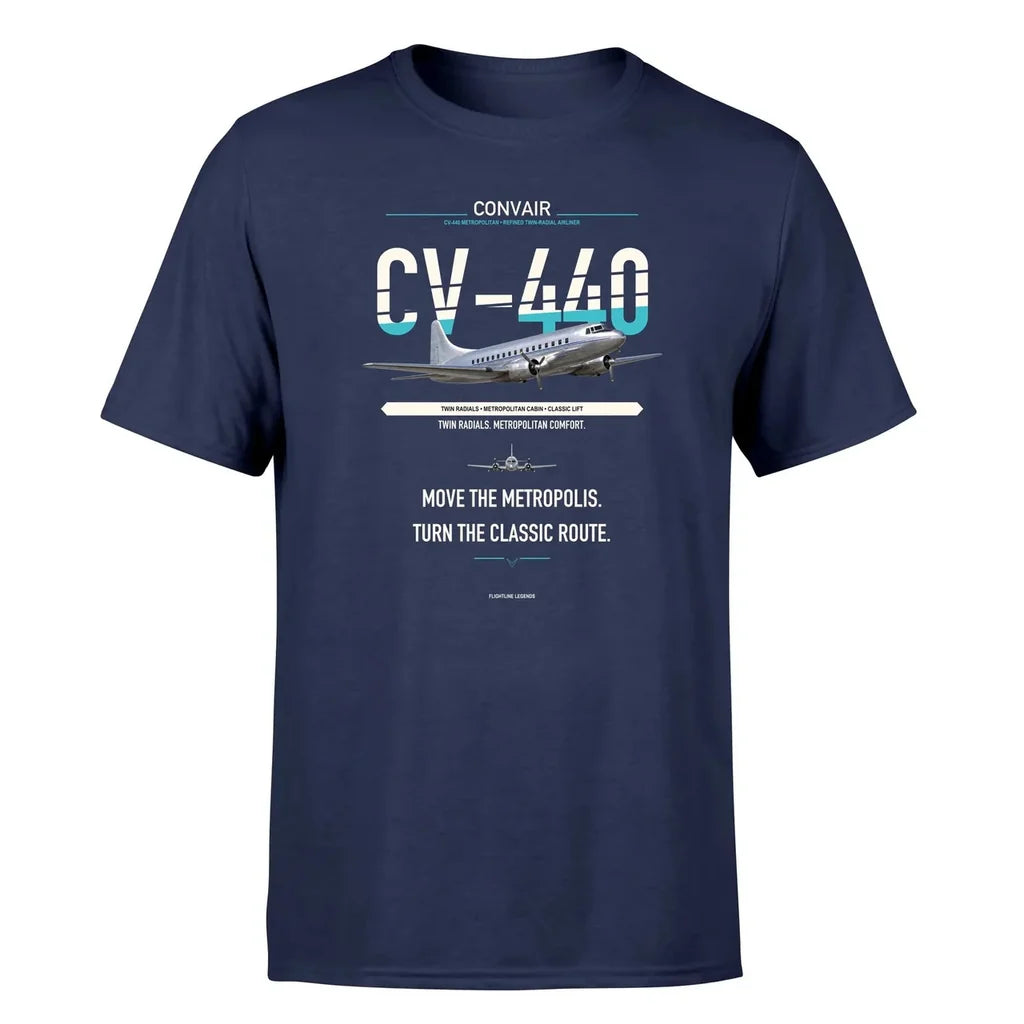 Convair CV-440 Metropolitan design on navy blue single side
