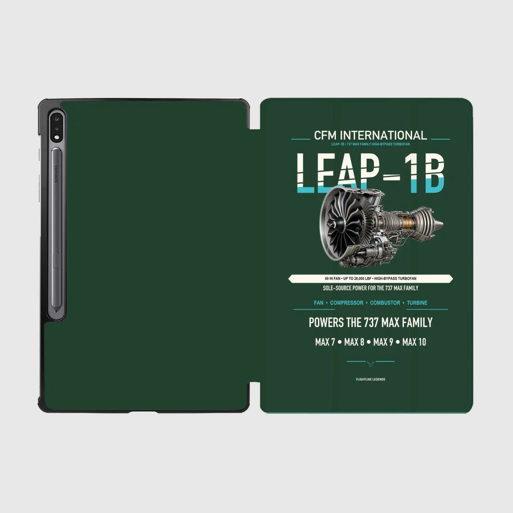 CFM LEAP-1B design on dark green samsung tablet tablet case