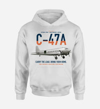 Thumbnail for C-47A Skytrain design on white double-side hoodie, single-side print