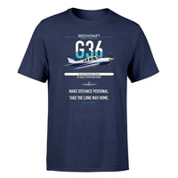 Thumbnail for Beechcraft Bonanza G36 design on navy blue t-shirt, single-side print