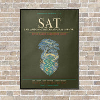 Thumbnail for San Antonio International Airport SAT - Canvas Framed - Green Army