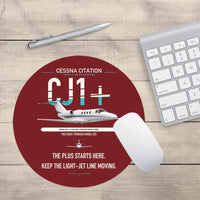 Thumbnail for Cessna Citation CJ1+ design on dark red round mouse pad