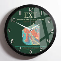 Thumbnail for Exeter International Airport (EXT) design on dark green framed wall clock
