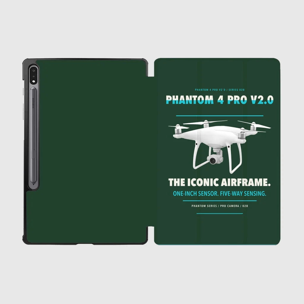 DJI Phantom 4 Pro V2.0 design on dark green samsung tablet tablet case