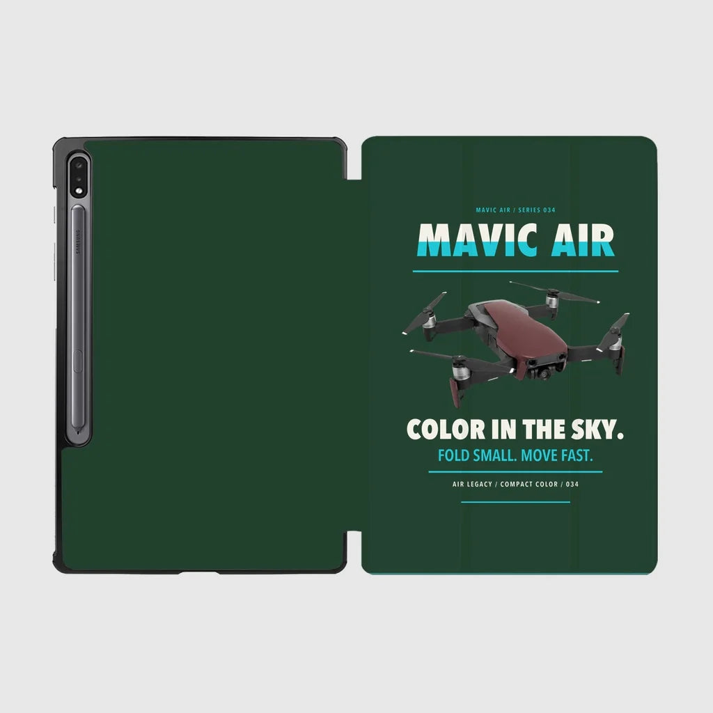 DJI Mavic Air design on dark green samsung tablet tablet case