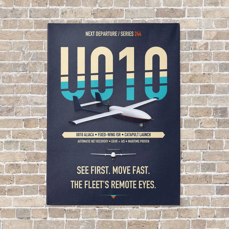 Airbus U010 Aliaca Fixed-wing vertical canvas print - no frame - navy blue background