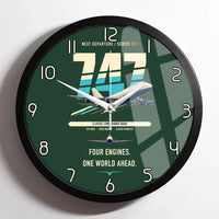 Thumbnail for Boeing 747-400 design on dark green framed wall clock