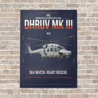 Thumbnail for HAL ALH Dhruv Mk III vertical canvas print - no frame - navy blue background