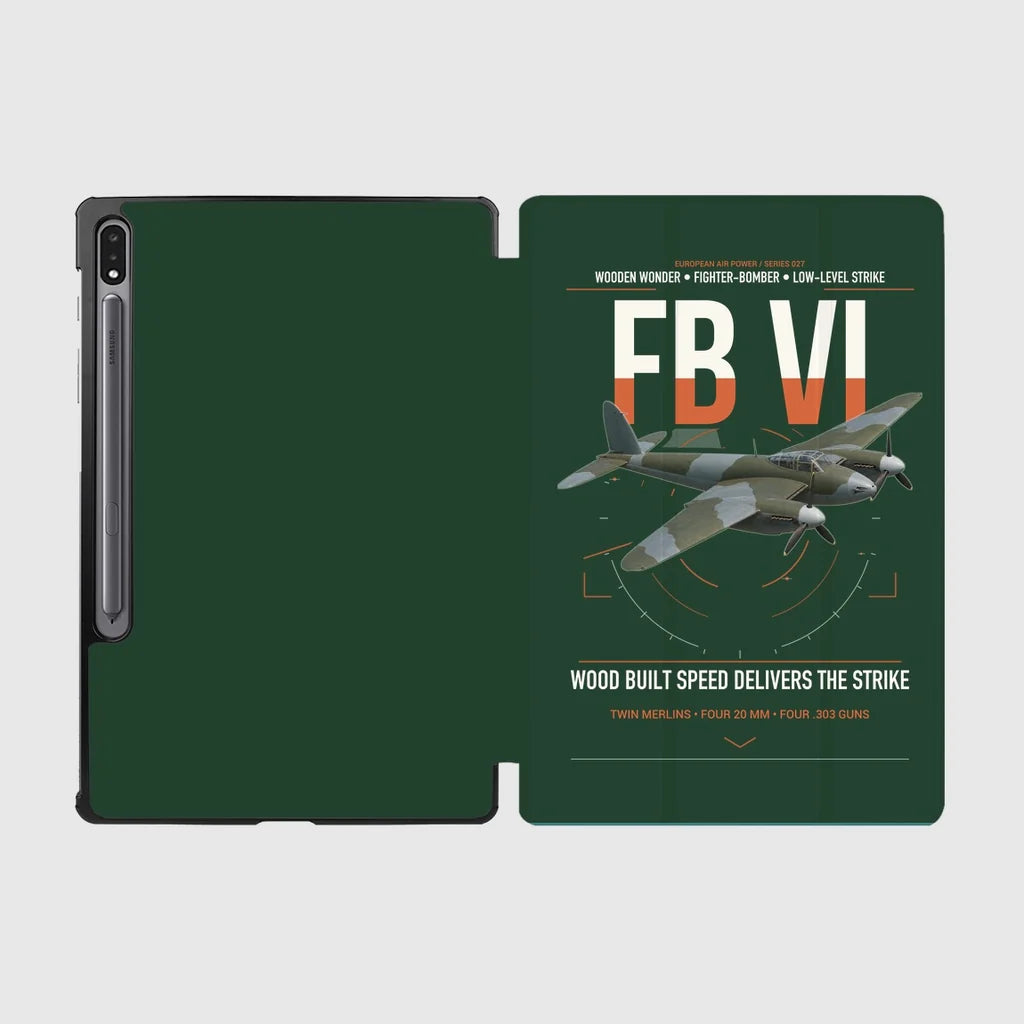 de Havilland Mosquito FB VI design on dark green samsung tablet tablet case