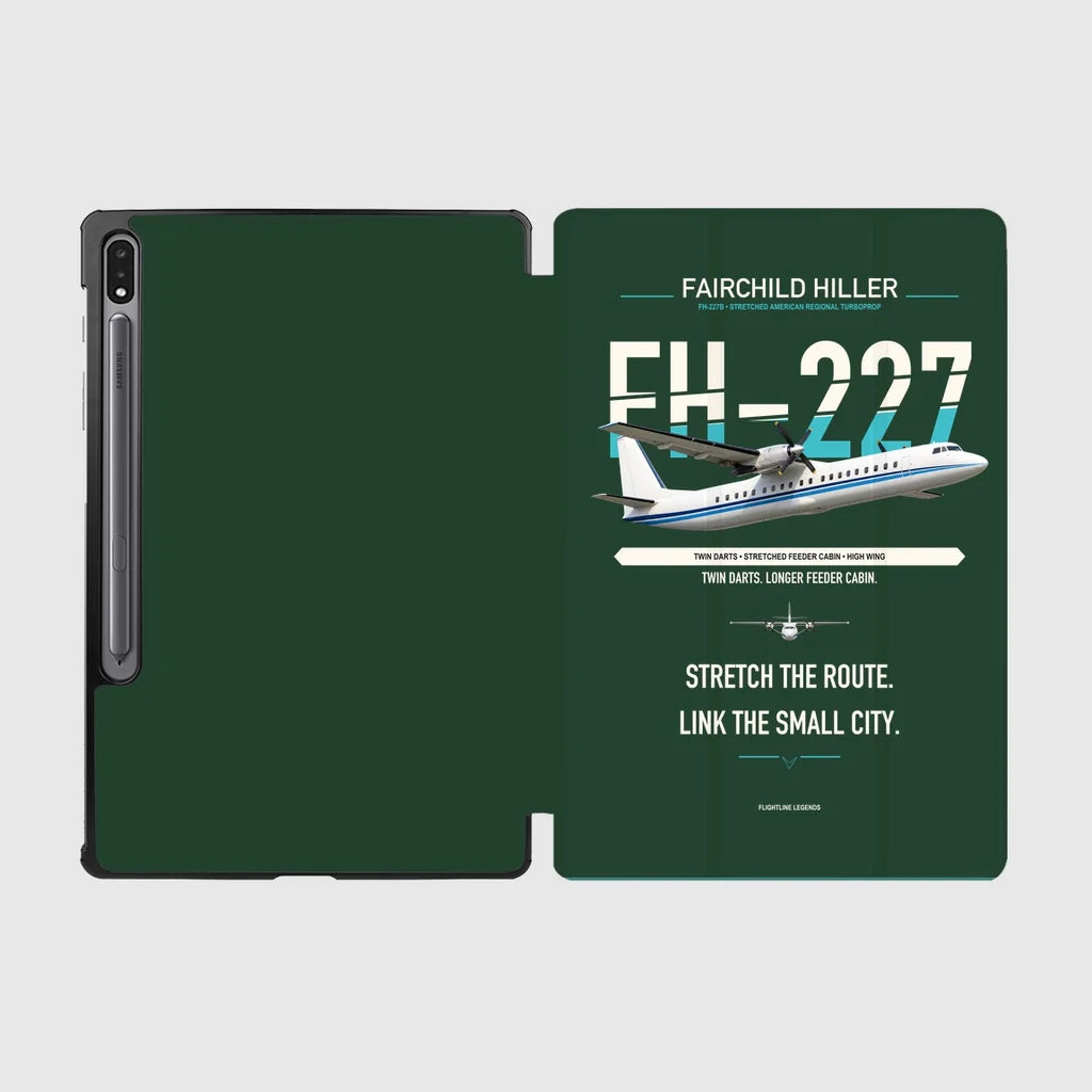 Fairchild Hiller FH-227B design on dark green samsung tablet tablet case