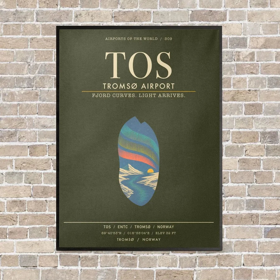 Troms Airport TOS - Canvas Framed - Green Army