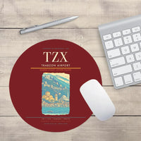 Thumbnail for Trabzon Airport (TZX) design on dark red round mouse pad