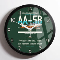 Thumbnail for Grumman American AA-5B Tiger design on dark green framed wall clock