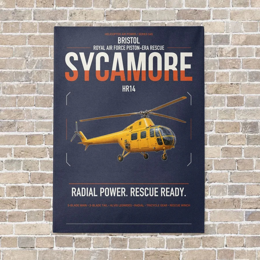 Bristol Sycamore HR14 vertical canvas print - no frame - navy blue background