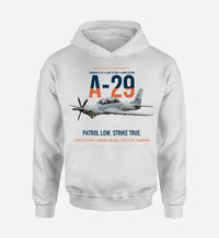 Thumbnail for A-29 SUPER TUCANO design on white hoodie single side