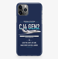 Thumbnail for Cessna Citation CJ4 Gen2 design on navy blue magsafe iphone case, for iPhone Pro Max