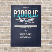Thumbnail for Tecnam P2008JC NG vertical canvas print - no frame - navy blue background