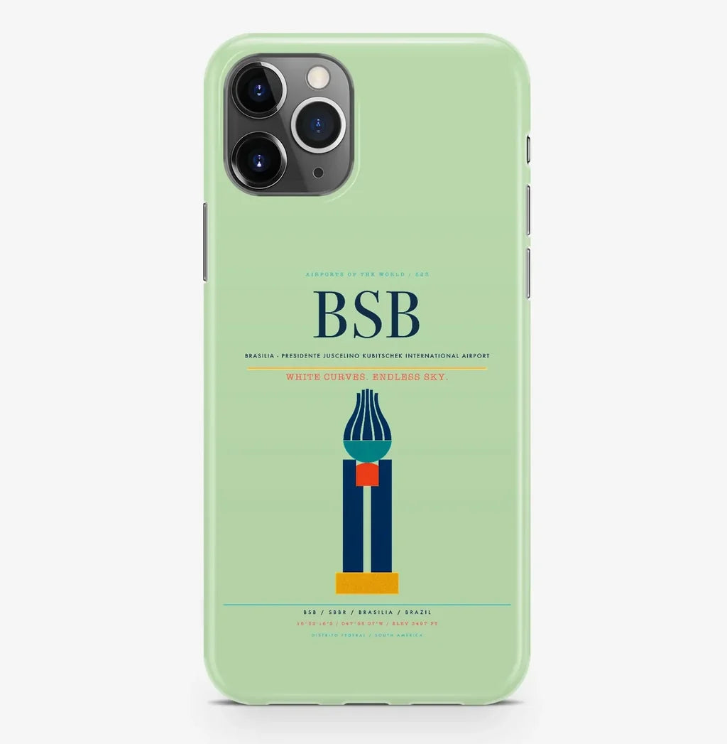Brasilia Airport (BSB) design on light green iPhone 16 Pro MagSafe case