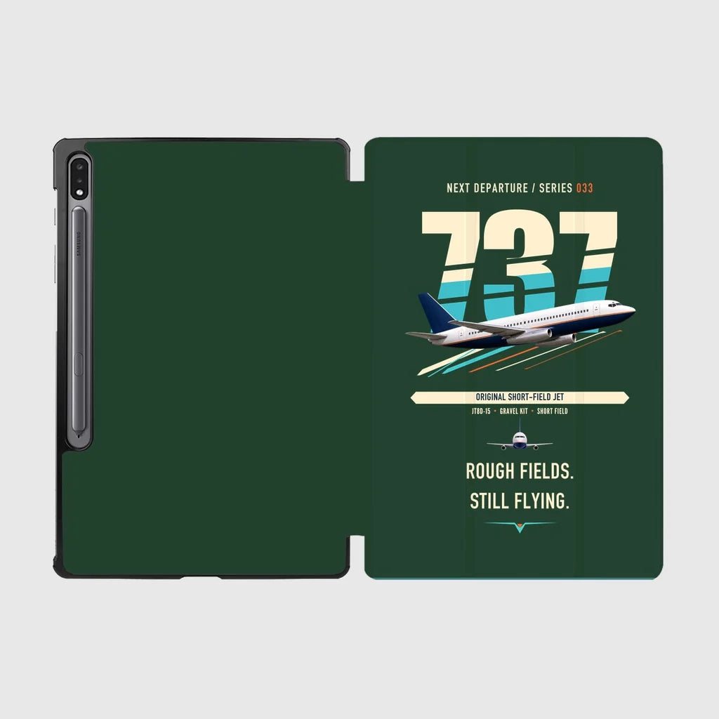 Boeing 737-200 design on dark green samsung tablet tablet case
