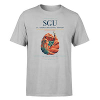 Thumbnail for St. George Regional Airport (SGU) T-Shirt single-side front print in Light Gray | st-george-regional-airport-sgu-double-side-t-shirt