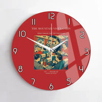 Thumbnail for VINTAGE G4224 - The Mountain Vista Cabin - Designed Wall Clocks design on red no-frame
