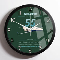 Thumbnail for Bombardier Learjet 55 design on dark green framed wall clock