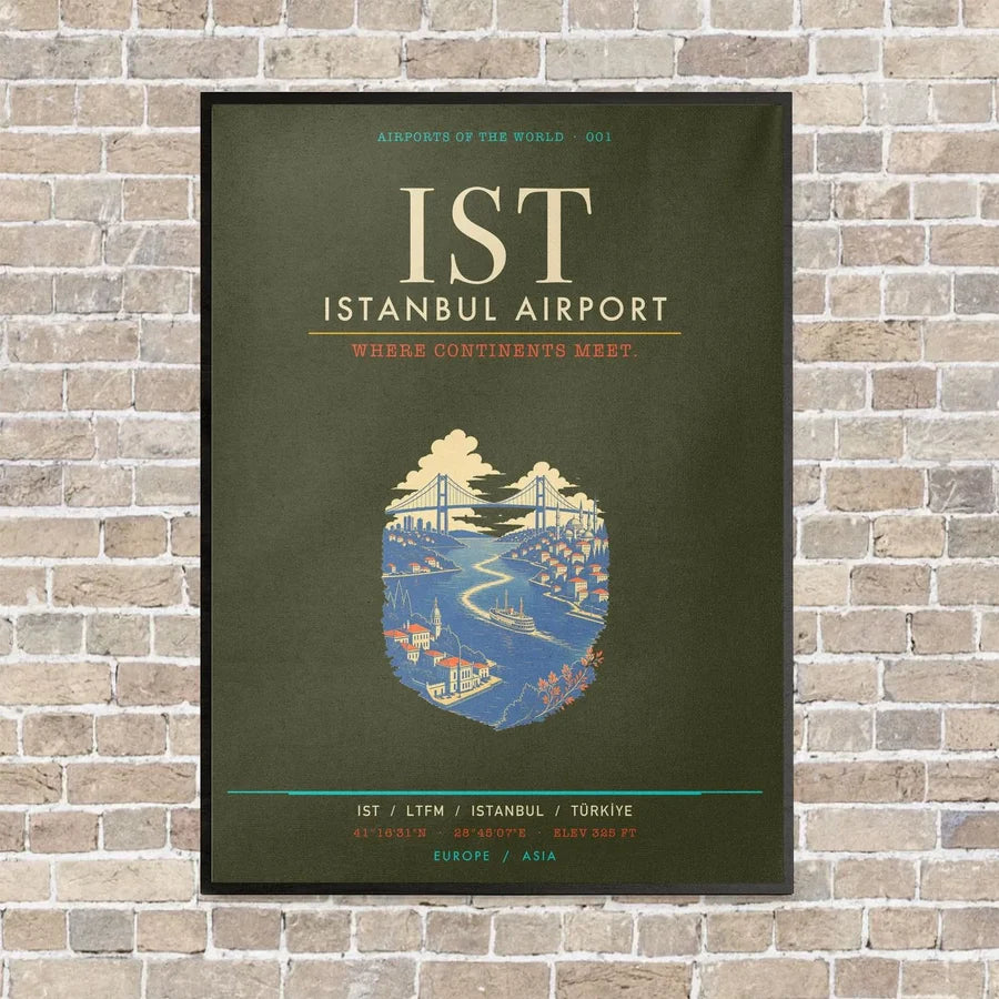 Istanbul Airport IST - Canvas Framed - Green Army