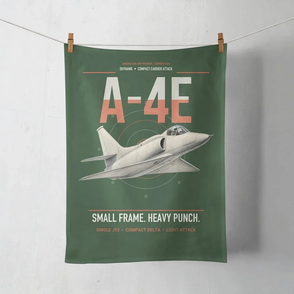A-4E Skyhawk design on dark green towel