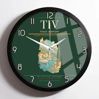 Thumbnail for Tivat Airport (TIV) design on dark green framed wall clock