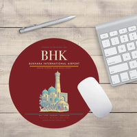 Thumbnail for Bukhara International Airport BHK Mouse-Pad Round - Dark Red