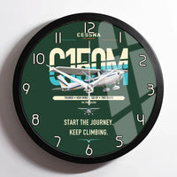 Thumbnail for Cessna 150M design on dark green framed wall clock