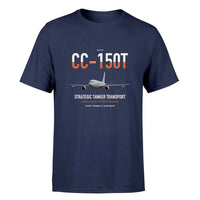 Thumbnail for Airbus CC-150T Polaris design on navy blue double-side t-shirt, single-side print