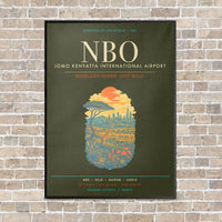 Thumbnail for Jomo Kenyatta International Airport Nairobi NBO - Canvas Framed - Green Army