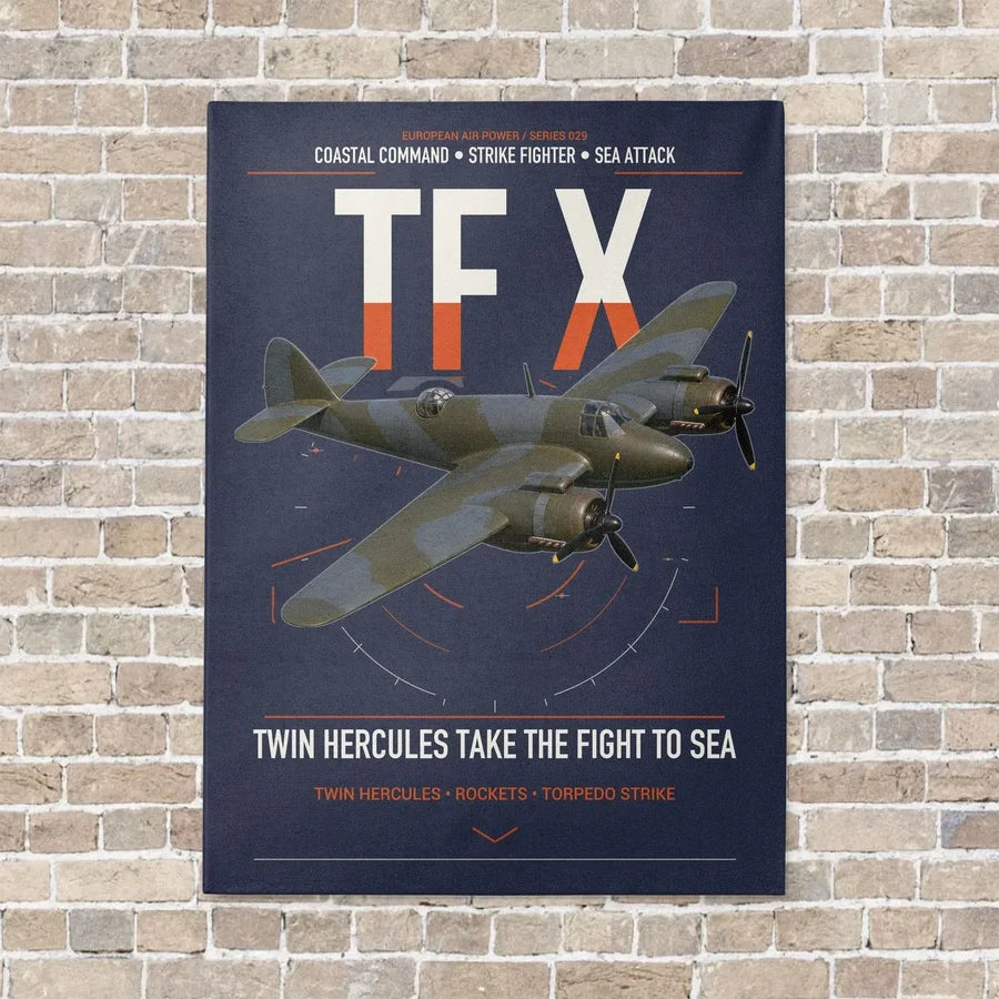 Bristol Beaufighter TF X vertical canvas print - no frame - navy blue background