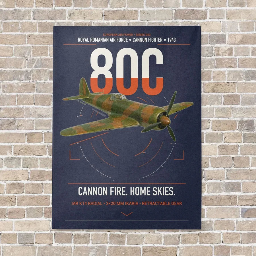 IAR 80C vertical canvas print - no frame - navy blue background