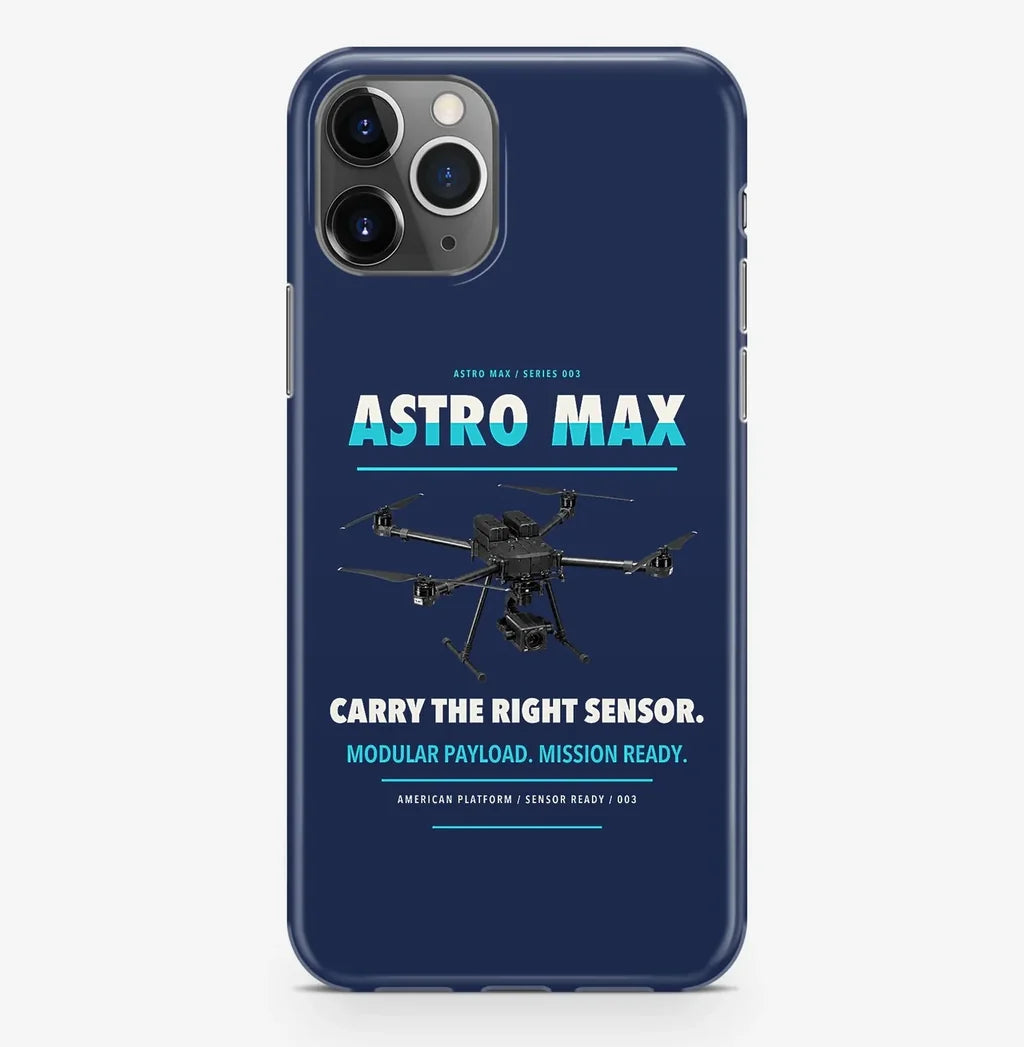 Freefly Astro Max Case ProMax design on navy blue iphone case promax