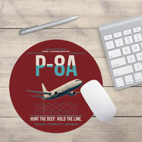 Thumbnail for P-8A Poseidon design on dark red round mouse pad