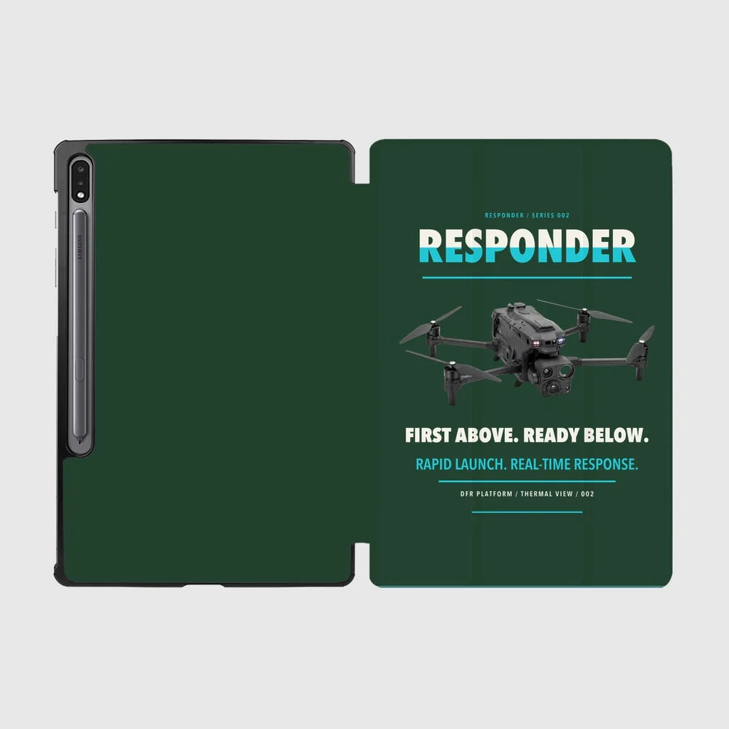 BRINC Responder design on dark green samsung tablet tablet case