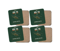 Thumbnail for Bell AH-1G Cobra design on dark green 4 pieces set coaster